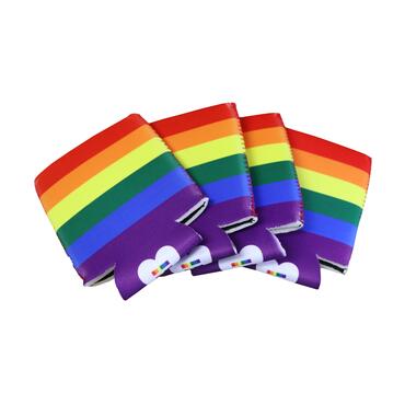 Can cooler LGBTQ+ rainbow flag front view