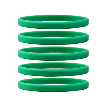Narrow Silicone Bracelets Green front view