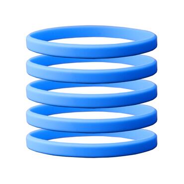 Narrow Silicone Bracelets Light Blue front view