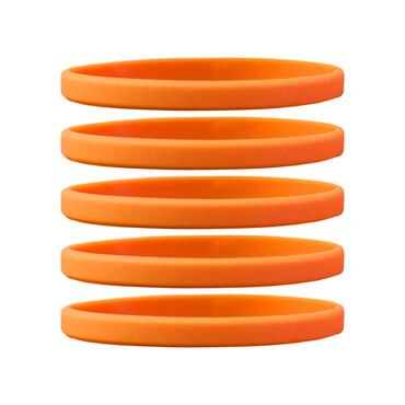 Narrow Silicone Bracelets Orange front view