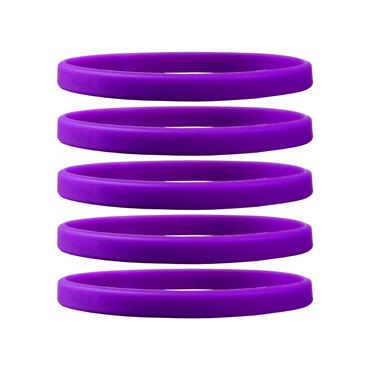 Narrow Silicone Bracelets Purple front view