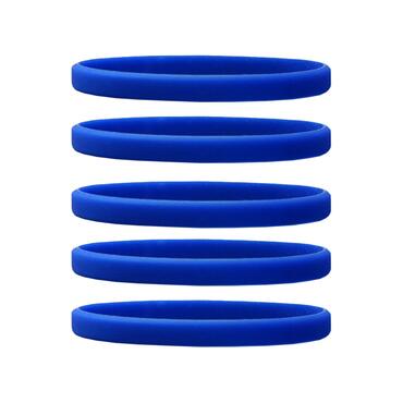 Narrow Silicone Bracelets Blue - for Children front