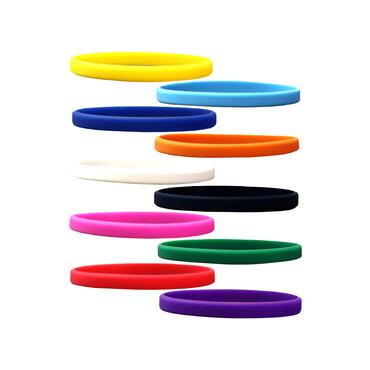 Narrow Silicone Bracelets Mix 10 Colours - for Children front