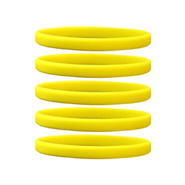 Narrow Silicone Bracelets Yellow - for Children front