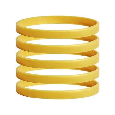 Narrow Silicone Bracelets Gold Colour - for Children front