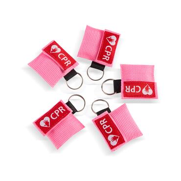 CPR Masks in Pink Keychains front
