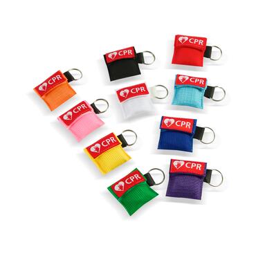 CPR Masks in Keychains Mix 10 Colours front view