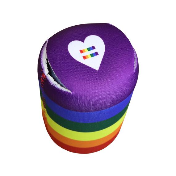 Can cooler LGBTQ+ rainbow flag bottom view