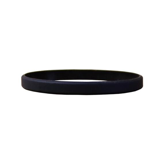 Narrow Silicone Bracelets Black - for Adults detailed view
