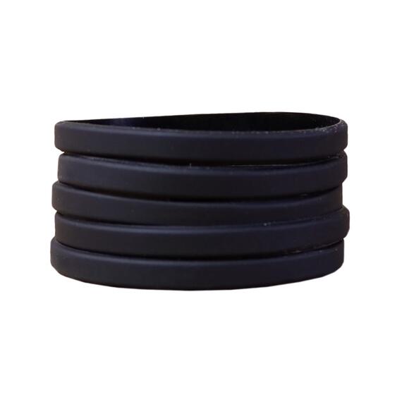 Narrow Silicone Bracelets Black - for Adults