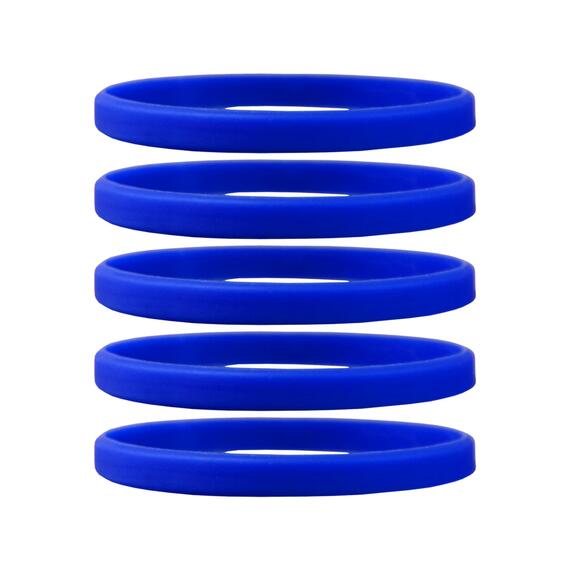 Narrow Silicone Bracelets Blue front view