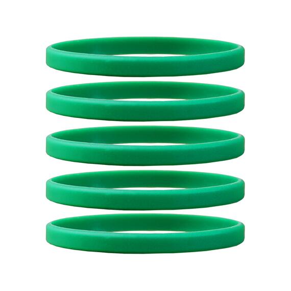 Narrow Silicone Bracelets Green front view