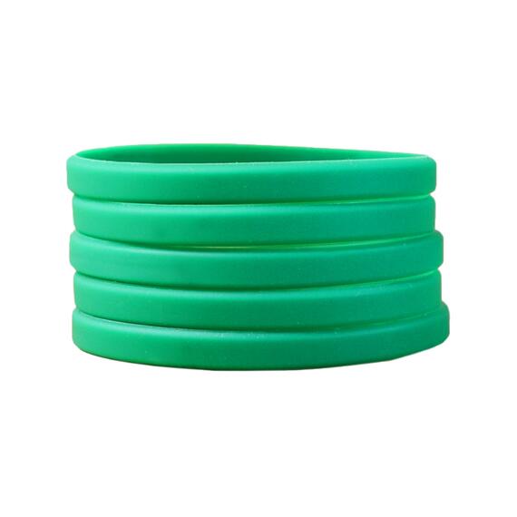 Narrow Silicone Bracelets Green stacked view
