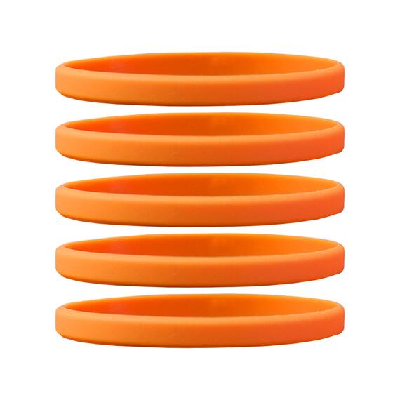 Narrow Silicone Bracelets Orange front view