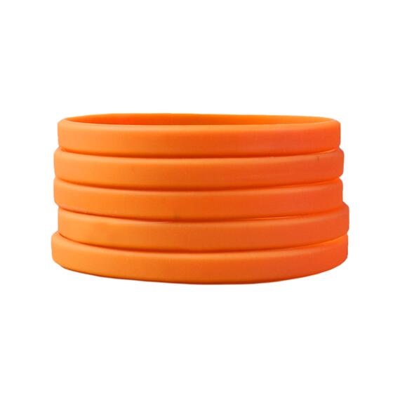 Narrow Silicone Bracelets Orange stacked view