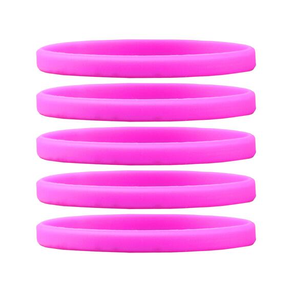 Narrow Silicone Bracelets Pink front view