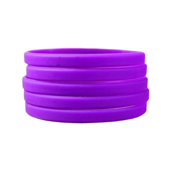 Narrow Silicone Bracelets Purple stacked view