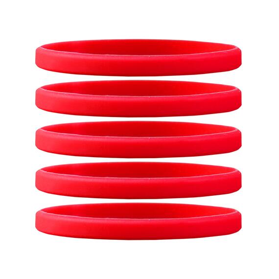 Narrow Silicone Bracelets Red front view