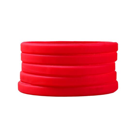 Narrow Silicone Bracelets Red stacked view