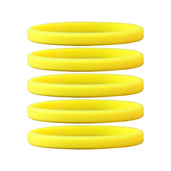 Narrow Silicone Bracelets Yellow front view
