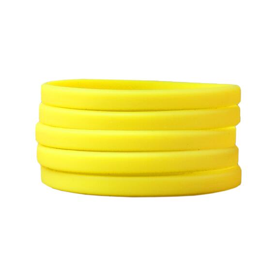 Narrow Silicone Bracelets Yellow back view