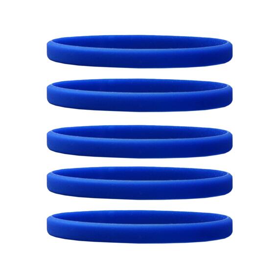 Narrow Silicone Bracelets Blue - for Children front