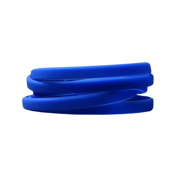 Narrow Silicone Bracelets Blue - for Children stacked