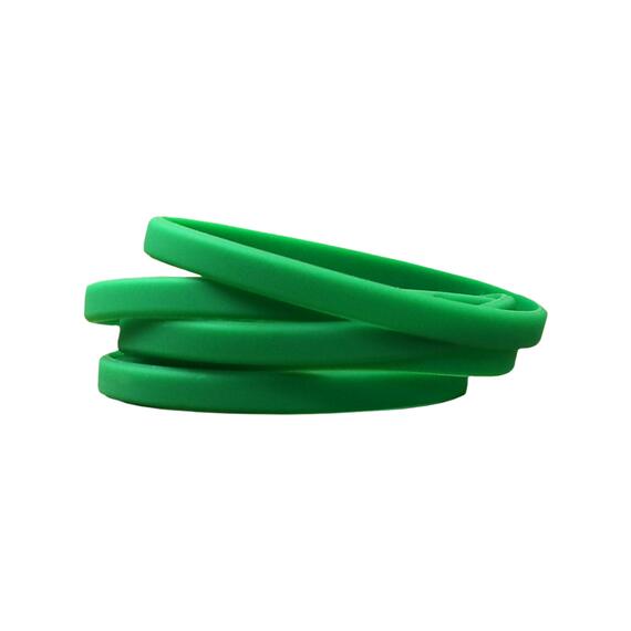 Narrow Silicone Bracelets Green - for Children stacked