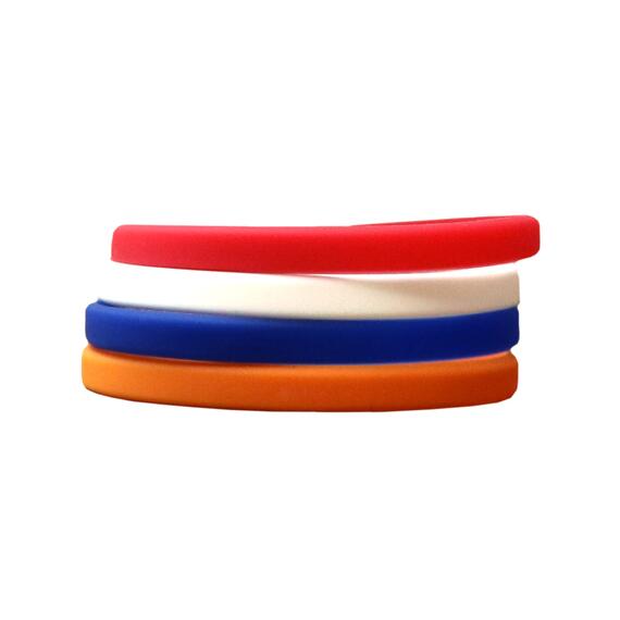 Narrow Silicone Bracelets Mix Netherlands - for Children stacked