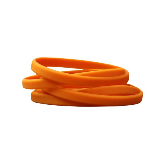 Narrow Silicone Bracelets Orange - for Children stacked