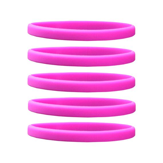 Narrow Silicone Bracelets Pink - for Children front