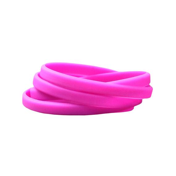 Narrow Silicone Bracelets Pink - for Children stacked