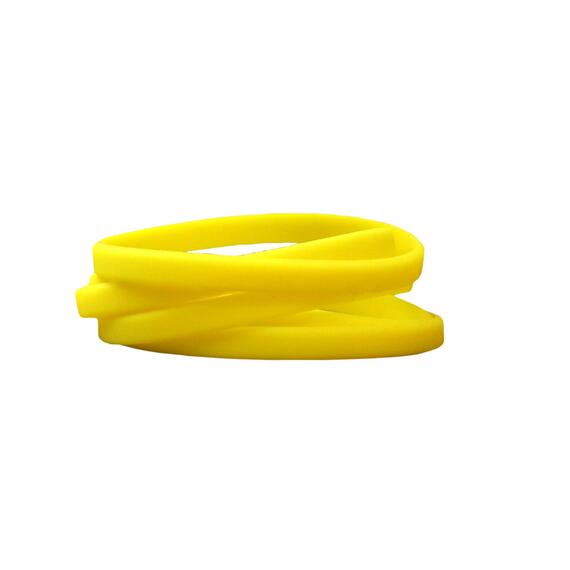 Narrow Silicone Bracelets Yellow - for Children stacked