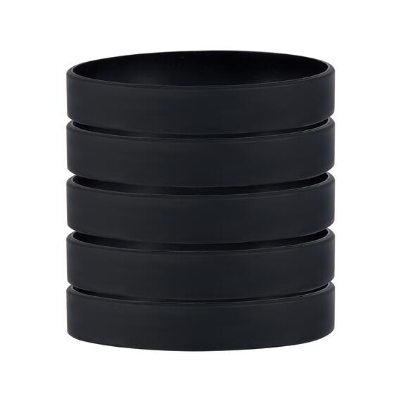 Silicone bracelets color black stacked