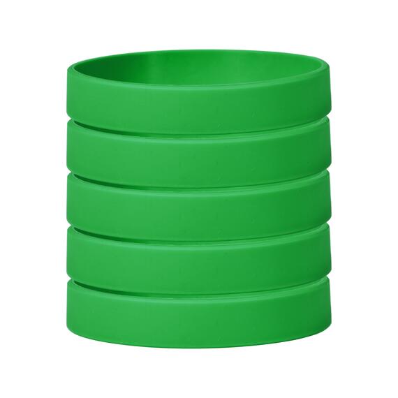 Silicone bracelets color green stacked