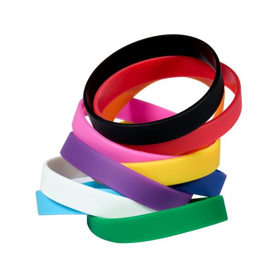 Silicone Bracelets Mix 10 Colours - for Adults stacked