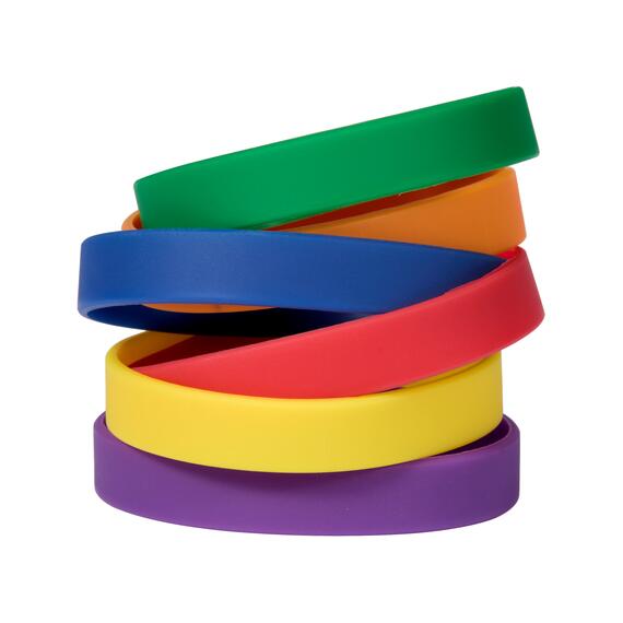 Silicone bracelets mix Rainbow stacked
