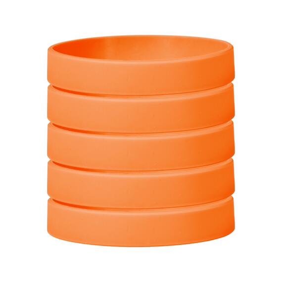 Silicone bracelets color orange stacked