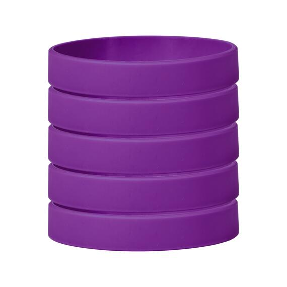 Silicone bracelets color purple stacked