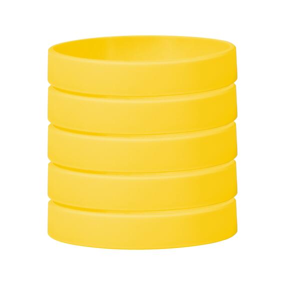 Silicone bracelets color yellow stacked