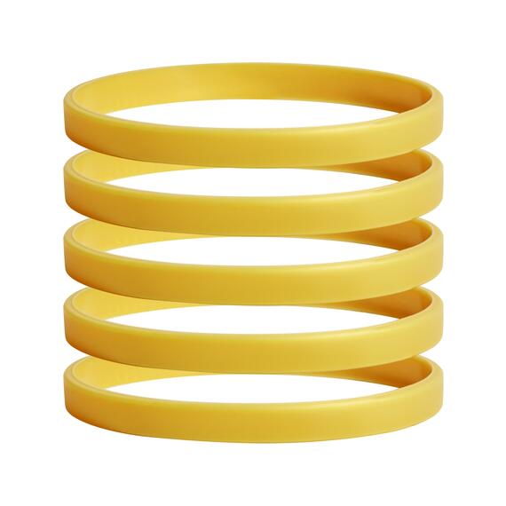 Narrow Silicone Bracelets Gold Colour - for Children front