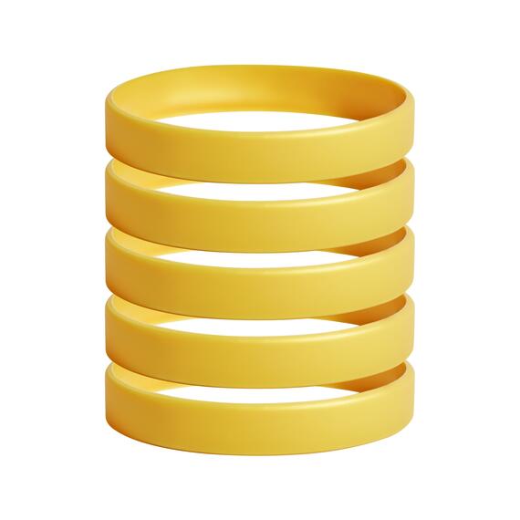 Silicone bracelets color gold front view
