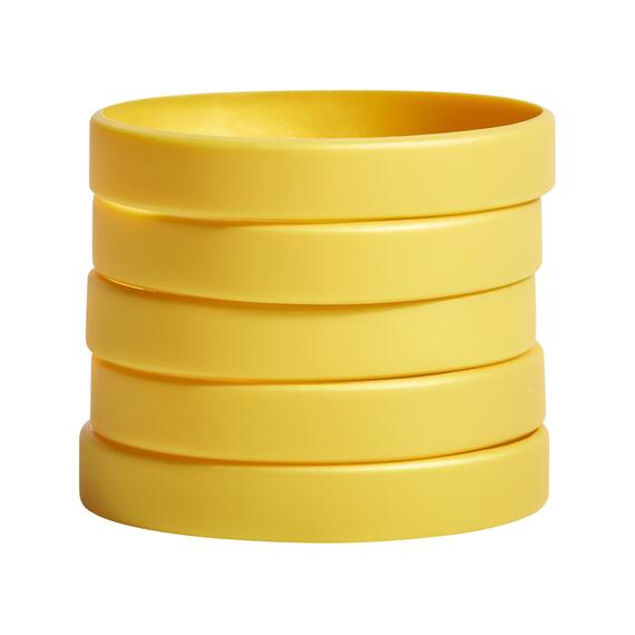 Silicone bracelets color gold stacked
