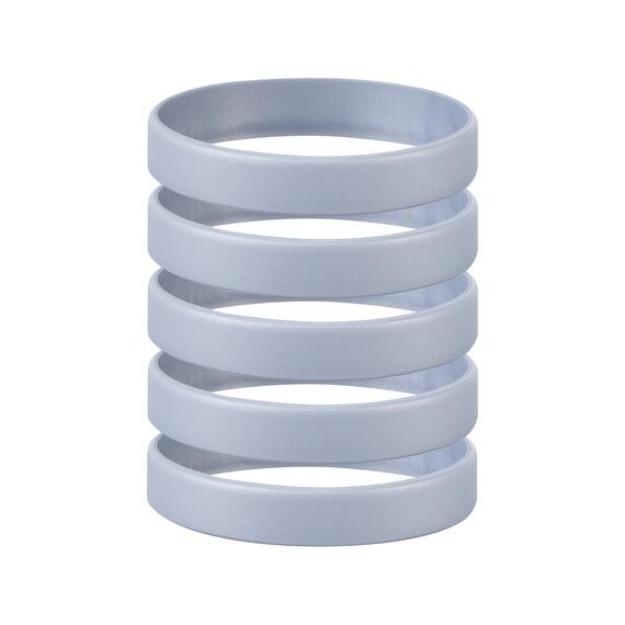 Silicone Bracelets Silver Colour - for Adults front view