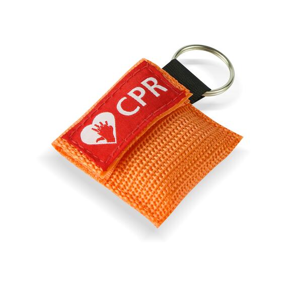 CPR Masks in Orange Keychains detail