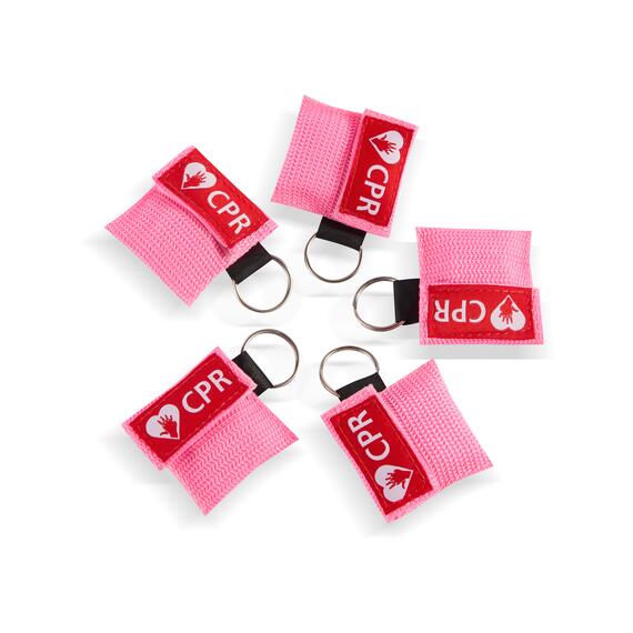 CPR Masks in Pink Keychains front view