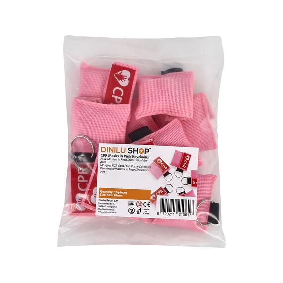 CPR Masks in Pink Keychains in package