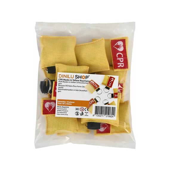 CPR Masks in Yellow Keychains in package