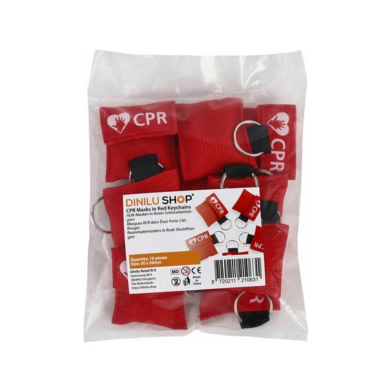 CPR Masks in Red Keychains in package