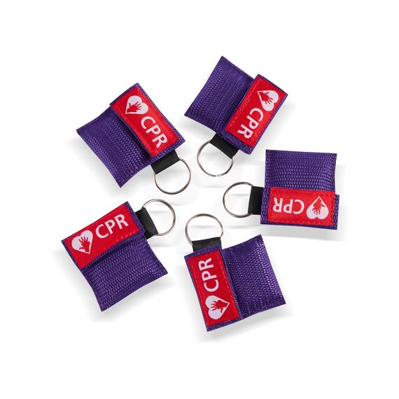 CPR Masks in Purple Keychains front view